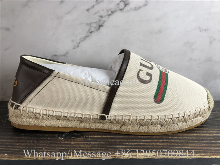 Gucci Logo Canvas Espadrille Shoes
