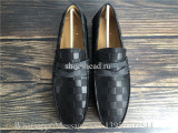 Louis Vuitton Dress Shoes Black Damier Infini Leather