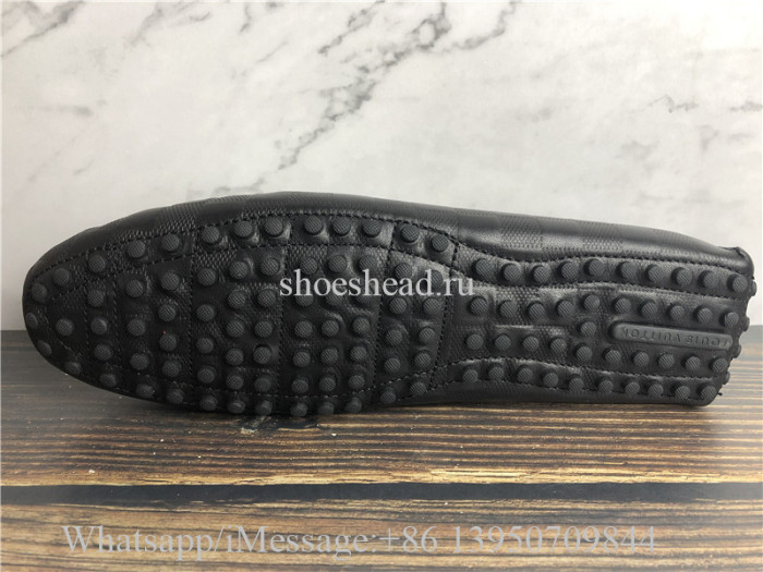 Louis Vuitton Dress Shoes Black Damier Infini Leather