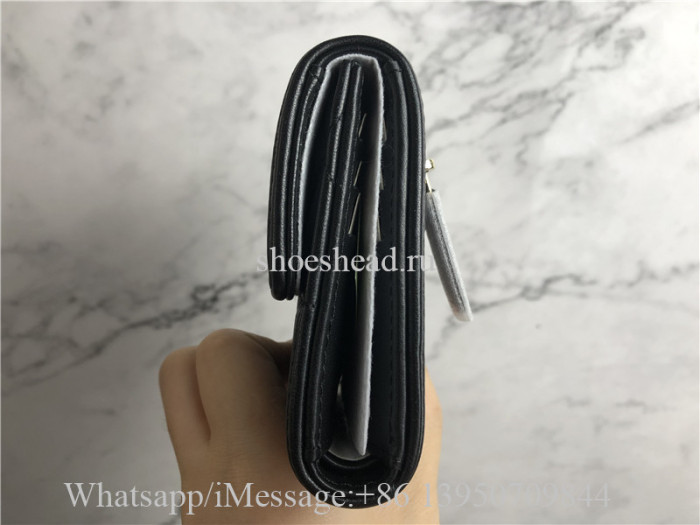 Original Quality Chanel Lambskin & Gold-Tone Metal Black Boy Flap Wallet