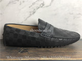 Louis Vuitton Dress Shoes Black Damier Infini Leather