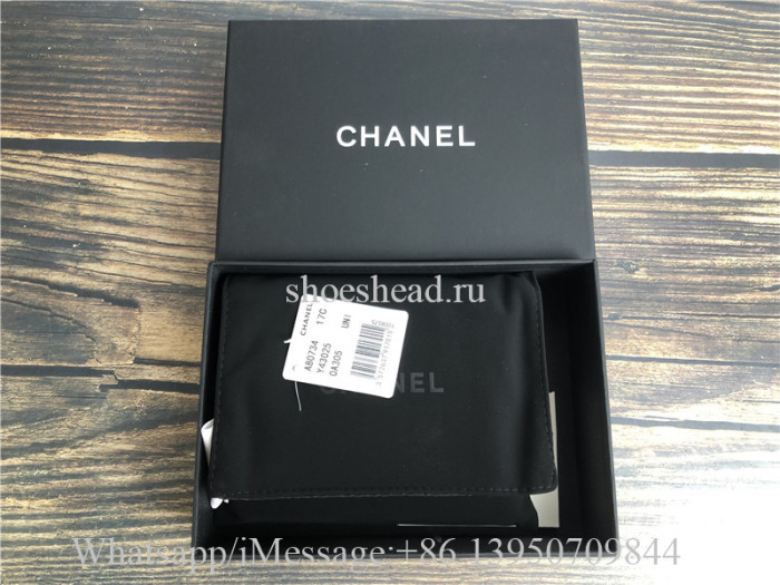 Original Quality Chanel Lambskin & Gold-Tone Metal Black Boy Flap Wallet