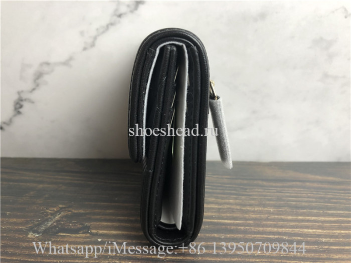 Original Quality Chanel Lambskin & Gold-Tone Metal Black Boy Flap Wallet