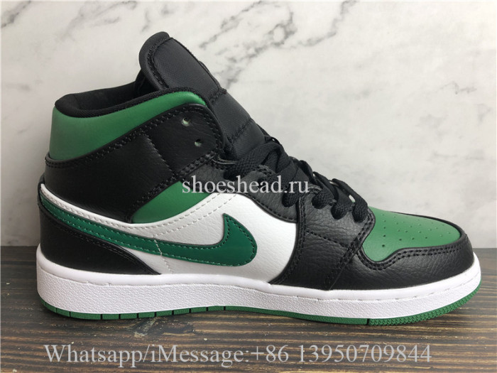 Air Jordan 1 Mid Black Pine Green