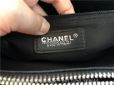 Original Chanel Caviar Leather Grand Shopping Tote Silver -Tone Metal Bag