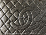 Original Chanel Caviar Leather Grand Shopping Tote Silver -Tone Metal Bag