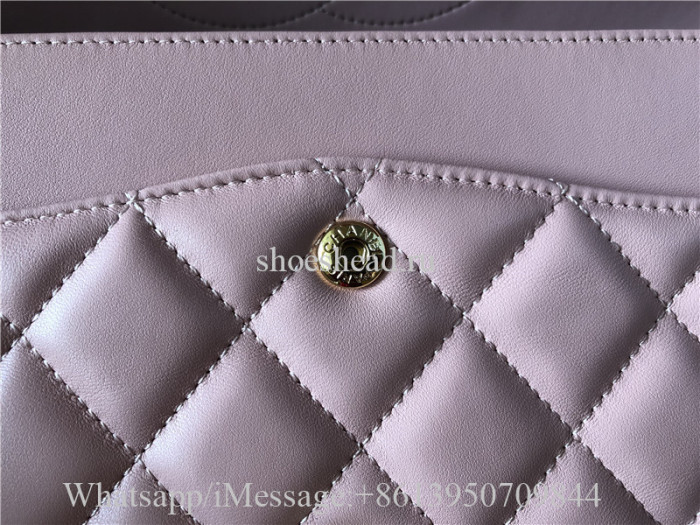 Original Chanel Dark Pink Quilted Lambskin Leather Classic New Flap Bag 30cm