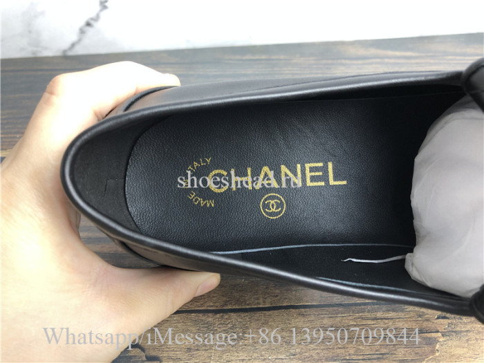 Chanel REV Black Quilted Flap Turnlock CC Gold Logo Mule Slip On Flat Loafer