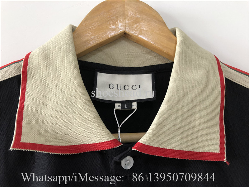 Gucci Black Gucci Stripe Polo Shirt