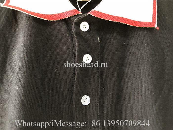 Gucci Black Gucci Stripe Polo Shirt