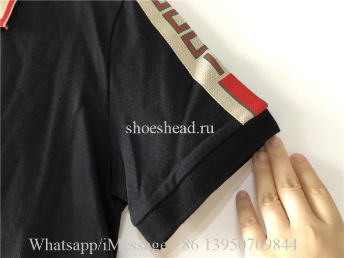 Gucci Black Gucci Stripe Polo Shirt