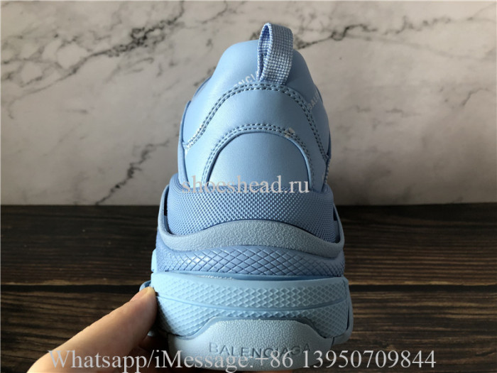 Balenciaga Allover Logo Triple S  Sneaker Blue Grey White