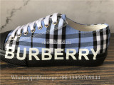 Burberry Larkhall Vintage Check Logo Low-Top Sneakers Blue Azure