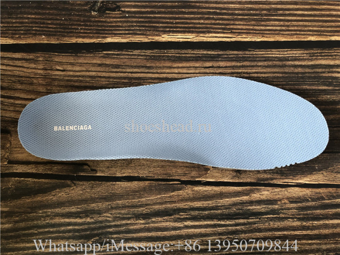 Balenciaga Allover Logo Triple S  Sneaker Blue Grey White
