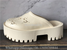 Gucci Platform Perforated G Sandal Beige
