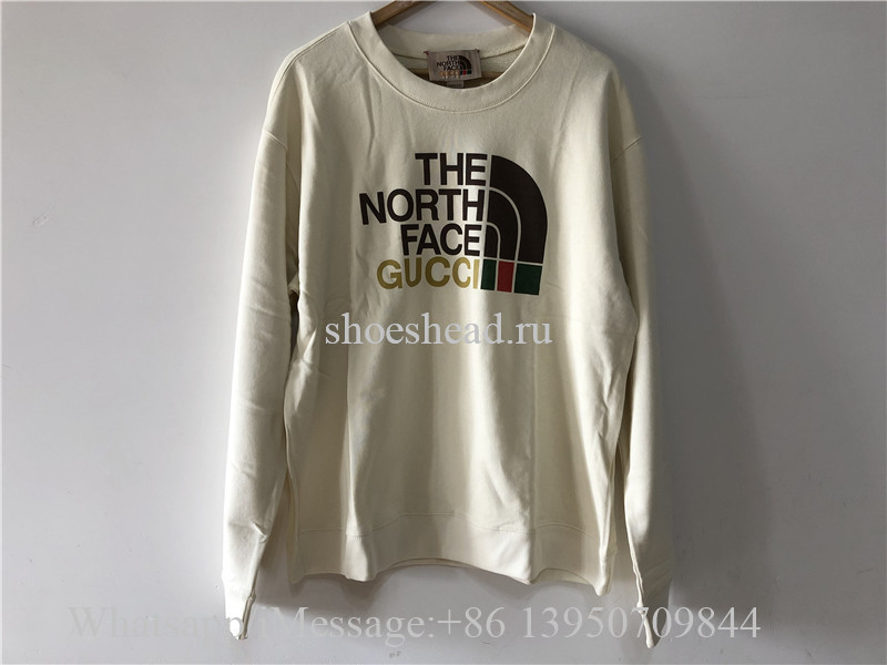 Gucci Felpa Cotone Coppuccio Uomo The North Face Beige Hoodie