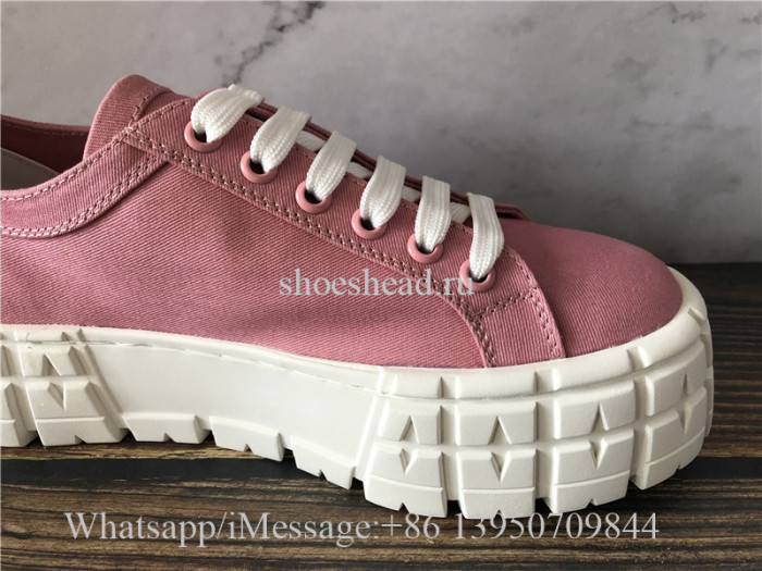 Prada Lug-Sole Platform Sneakers Pink