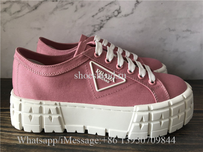 Prada Lug-Sole Platform Sneakers Pink