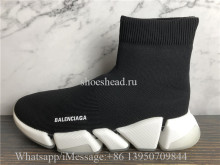 Balenciaga Speed 2.0 Sneaker Black Recycled Knit White Clear Sole Unit