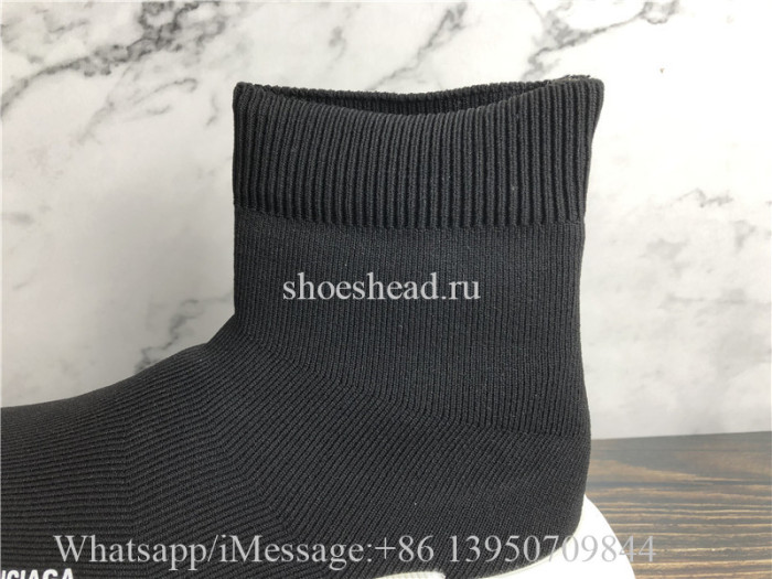 Balenciaga Speed 2.0 Sneaker Black Recycled Knit White Clear Sole Unit