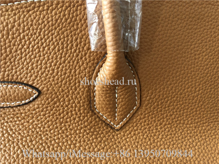 Original Hermes Madame Calfskin Birkin Sellier 35 Gold Bag