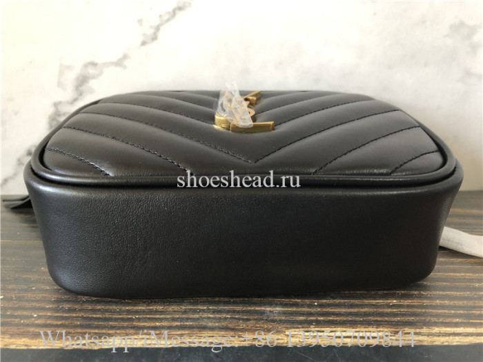 Original Saint Laurent YSL Black Lou Leather Belt Bag
