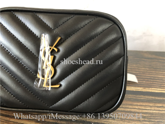 Original Saint Laurent YSL Black Lou Leather Belt Bag