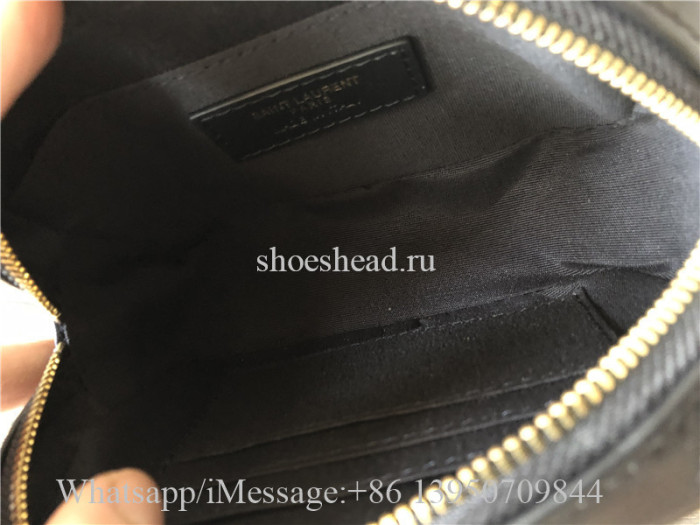 Original Saint Laurent YSL Black Lou Leather Belt Bag