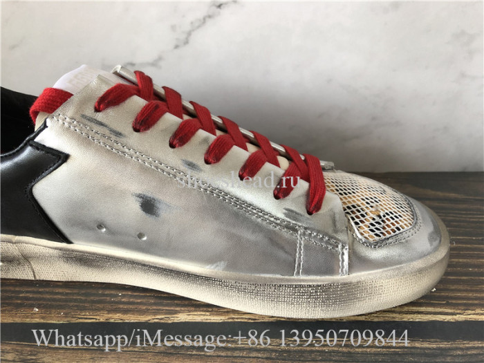 Golden Goose Deluxe Superstar Low Top Sneakers Silver