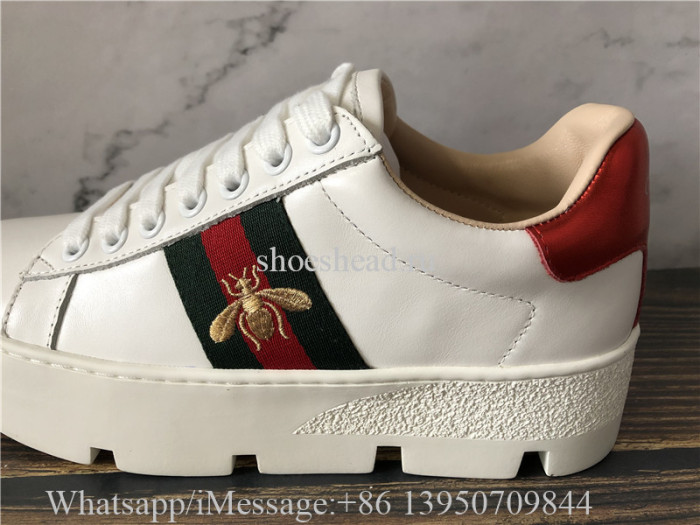 Super Quality Gucci Ace Embroidered Leather Platform Sneakers