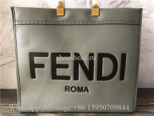 Original Fendi Calfskin Plexiglass Medium Sunshine Shopper Tote Moon Bag