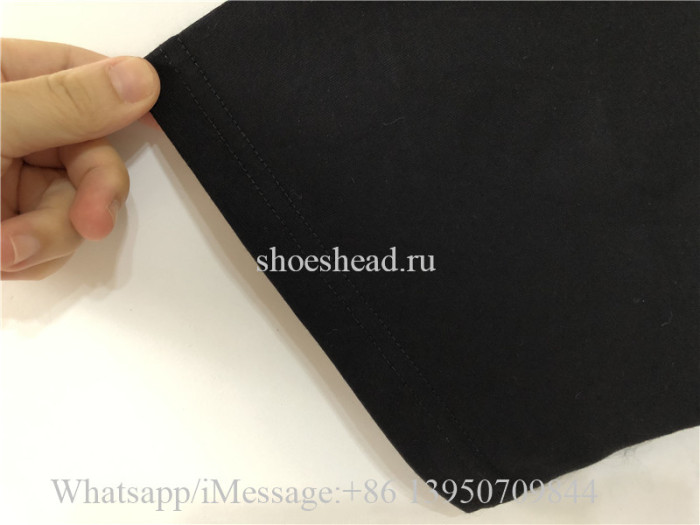 Off White Black Cotton T-shirt With Off Hand Logo Printed