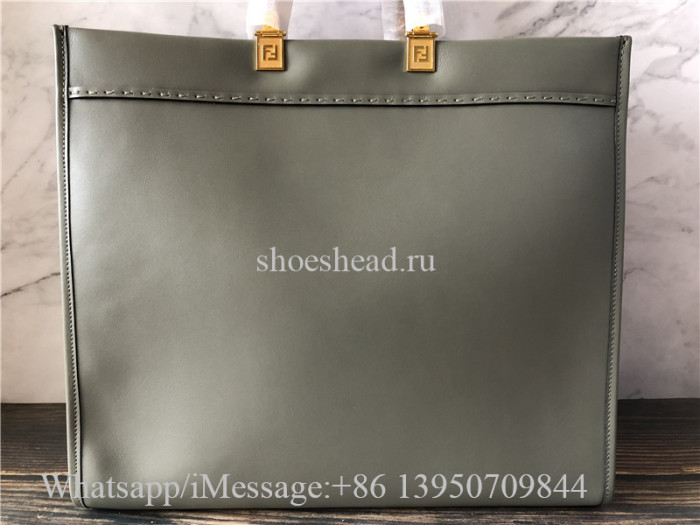 Original Fendi Calfskin Plexiglass Medium Sunshine Shopper Tote Moon Bag