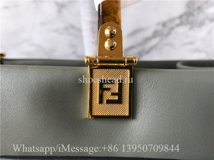 Original Fendi Calfskin Plexiglass Medium Sunshine Shopper Tote Moon Bag