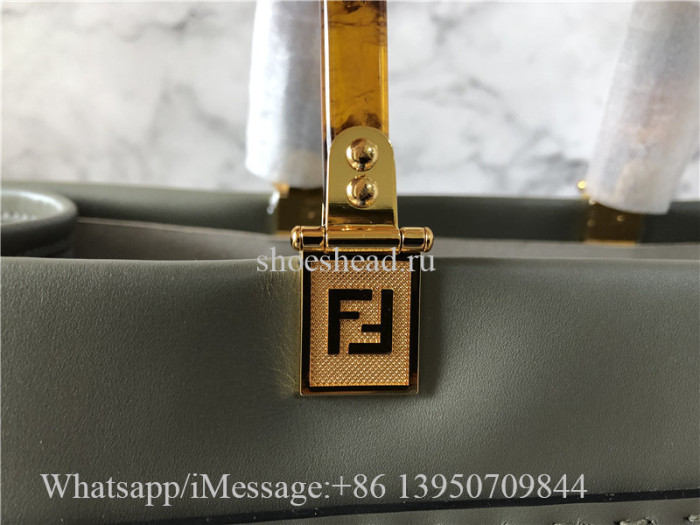 Original Fendi Calfskin Plexiglass Medium Sunshine Shopper Tote Moon Bag