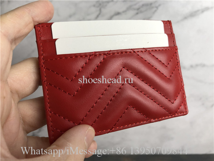 Original Gucci GG Marmont Cardcase Red