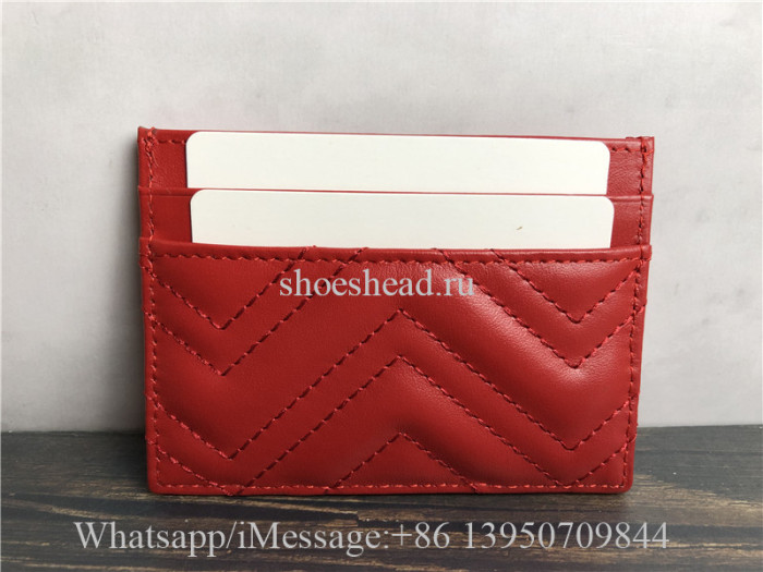 Original Gucci GG Marmont Cardcase Red