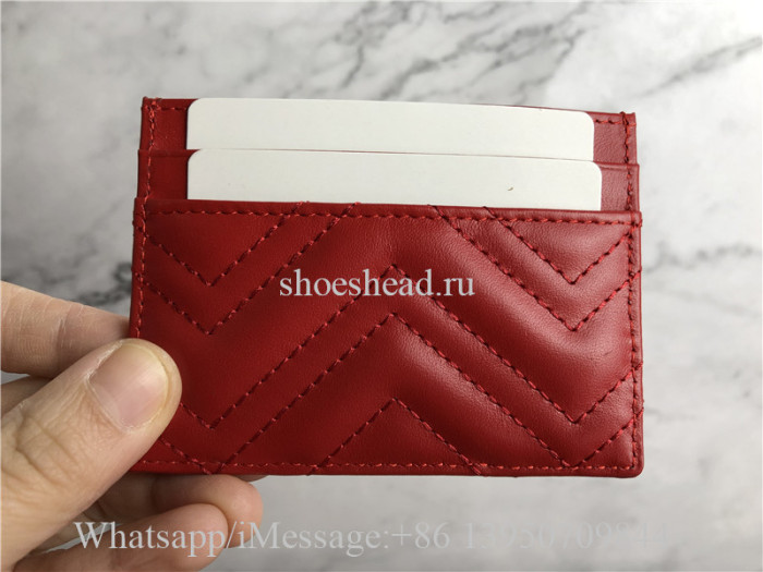 Original Gucci GG Marmont Cardcase Red