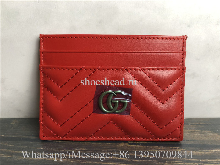 Original Gucci GG Marmont Cardcase Red