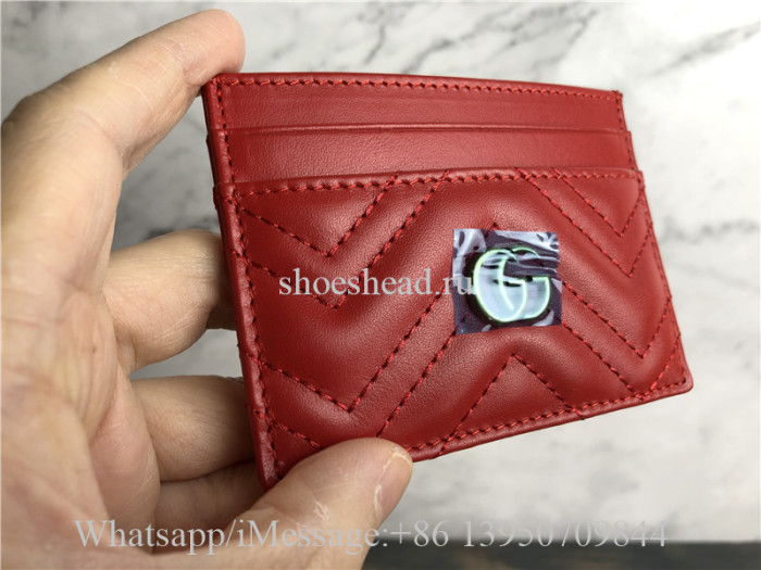 Original Gucci GG Marmont Cardcase Red