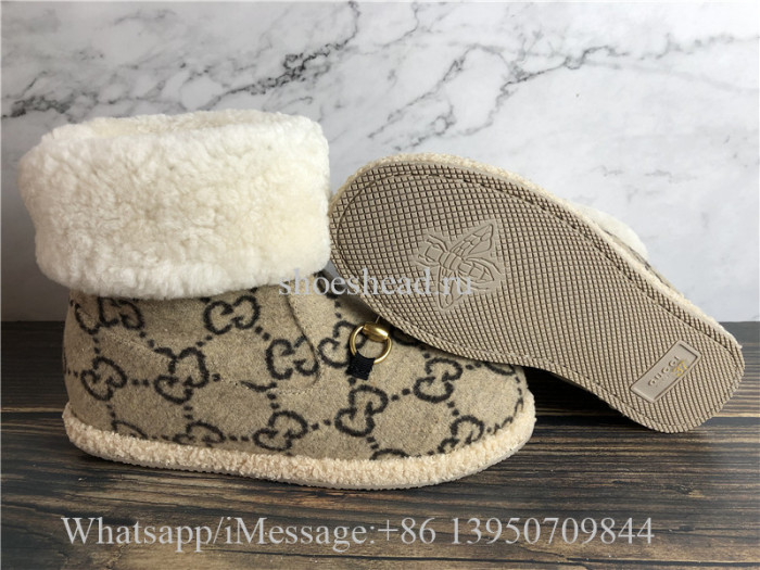 Gucci Fria Logo-Pattern Merino-wool Ankle Boots