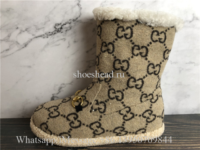Gucci Fria Logo-Pattern Merino-wool Ankle Boots
