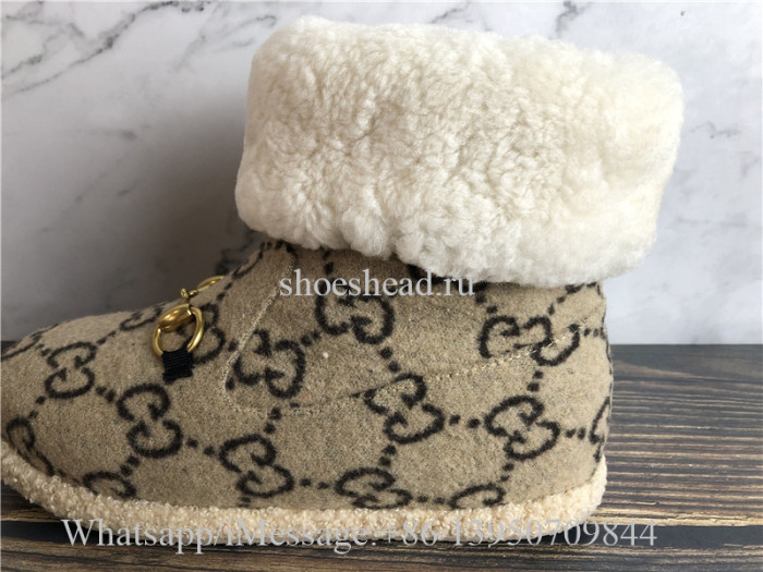 Gucci Fria Logo-Pattern Merino-wool Ankle Boots