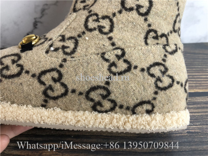Gucci Fria Logo-Pattern Merino-wool Ankle Boots