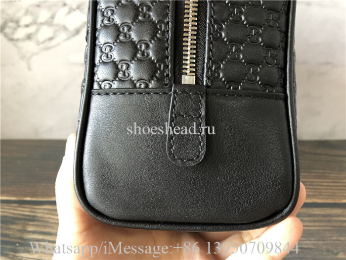 Original Gucci Leather Micro GG Guccissima Large Toiletry Dopp Bag