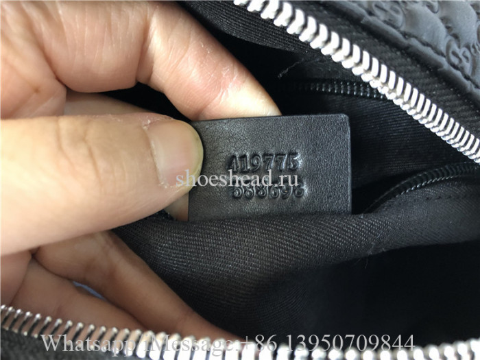 Original Gucci Leather Micro GG Guccissima Large Toiletry Dopp Bag