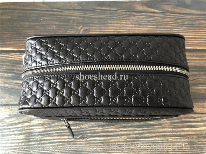 Original Gucci Leather Micro GG Guccissima Large Toiletry Dopp Bag