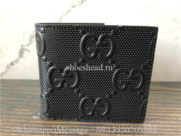 Original Gucci Leather Flap Over Wallet TU Black