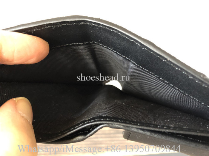 Original Gucci Leather Flap Over Wallet TU Black