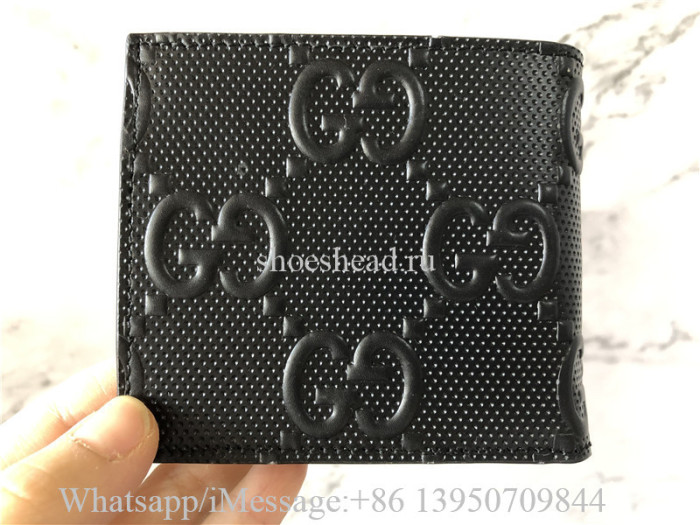Original Gucci Leather Flap Over Wallet TU Black